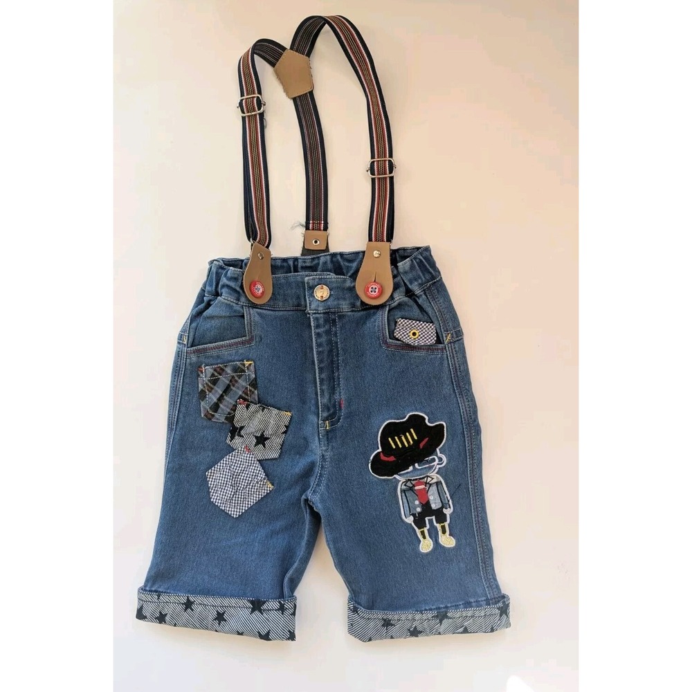 Juniorson for kids  Overalls Boys XL  Patches Adjustable Suspenders